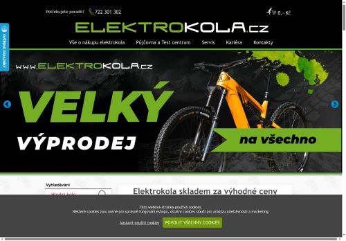 Webové stránky ELEKTROKOLA.cz s.r.o., Nové Město na Moravě