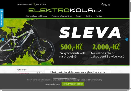 Webové stránky ELEKTROKOLA.cz s.r.o., Nové Město na Moravě