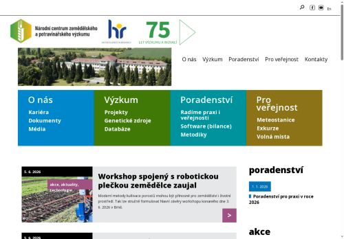 Národní centrum zemědělského a potravinářského výzkumu, v.v.i. nabízí práci na pozici samostatný odborný pracovník (m/ž) v obci Ivanovice na Hané