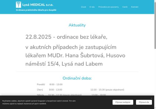 Zobrazit webové stránky Praktický lékař pro dospělé Lysá MEDICAL s.r.o. - MUDr. Luděk Serbus