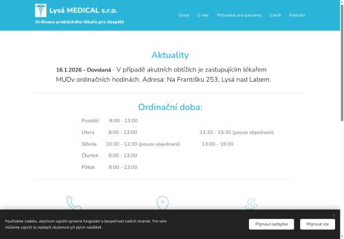 Zobrazit webové stránky Praktický lékař pro dospělé Lysá MEDICAL s.r.o. - MUDr. Luděk Serbus