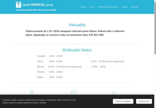 Zobrazit webové stránky Praktický lékař pro dospělé Lysá MEDICAL s.r.o. - MUDr. Luděk Serbus