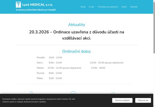 Zobrazit webové stránky Praktický lékař pro dospělé Lysá MEDICAL s.r.o. - MUDr. Luděk Serbus