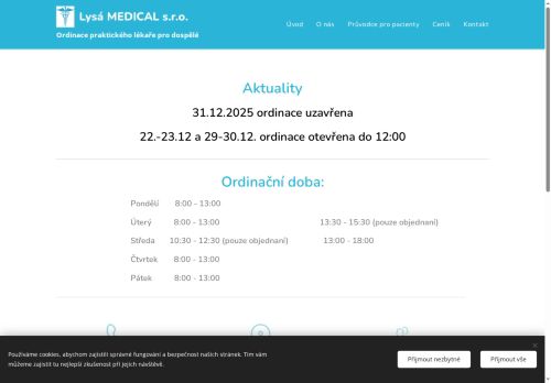 Zobrazit webové stránky Praktický lékař pro dospělé Lysá MEDICAL s.r.o. - MUDr. Luděk Serbus