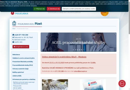 Zobrazit webové stránky Poliklinika AGEL Plzeň