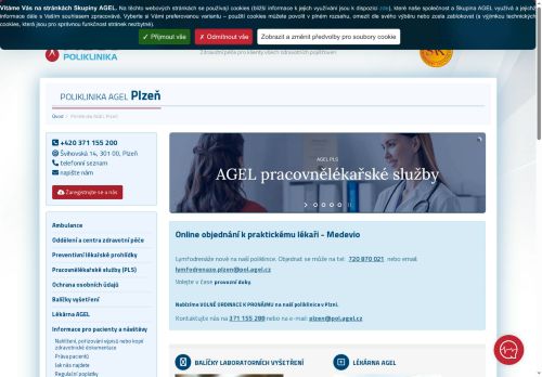 Zobrazit webové stránky Poliklinika AGEL Plzeň
