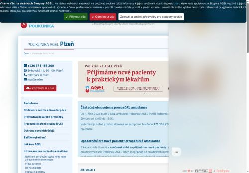 Zobrazit webové stránky Poliklinika AGEL Plzeň