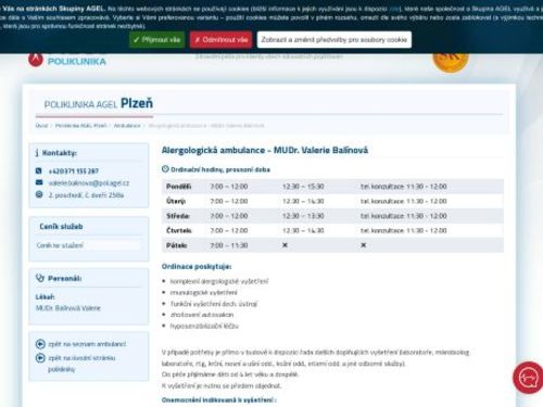 Alergologická ambulance - MUDr. Valerie Balínová
