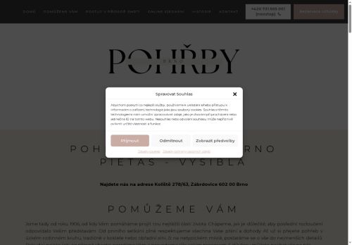 Zobrazit webové stránky Pohřební služba Brno - PIETAS - VYSIBLA