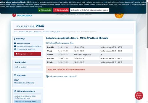 Zobrazit webové stránky Praktický lékař pro dospělé - MUDr. Michaela Šťástková