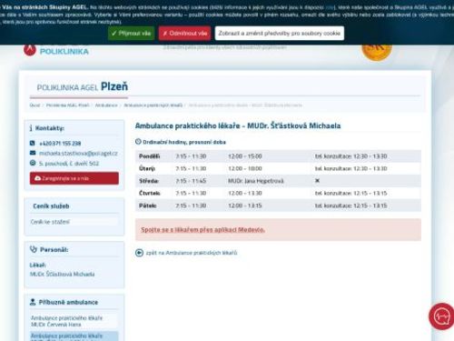 Praktický lékař pro dospělé - MUDr. Michaela Šťástková