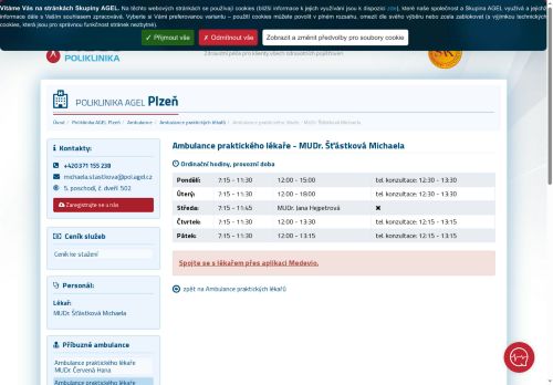 Zobrazit webové stránky Praktický lékař pro dospělé - MUDr. Michaela Šťástková