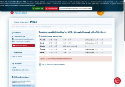 Zobrazit webové stránky Praktický lékař pro dospělé - MUDr. Michaela Šťástková