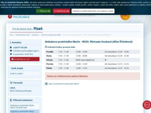 Praktický lékař pro dospělé - MUDr. Michaela Šťástková
