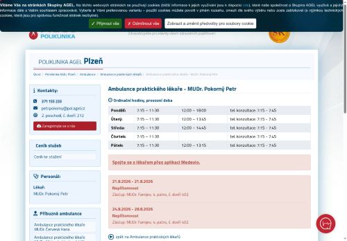 Zobrazit webové stránky Praktický lékař pro dospělé - MUDr. Petr Pokorný