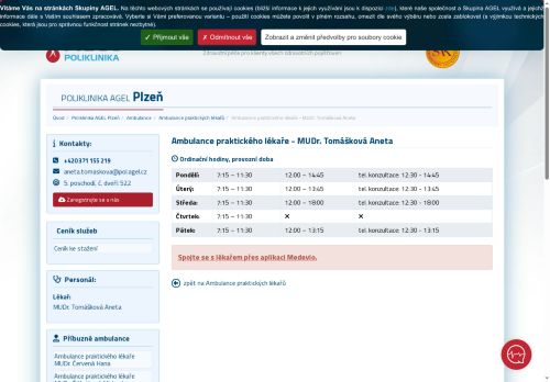 Zobrazit webové stránky Praktický lékař pro dospělé - MUDr. Aneta Tomášková