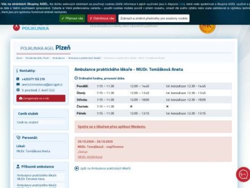 Praktický lékař pro dospělé - MUDr. Aneta Tomášková