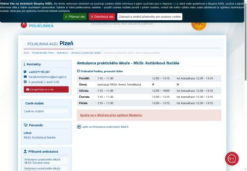 Zobrazit webové stránky Praktický lékař pro dospělé - MUDr. Natálie Kotláriková