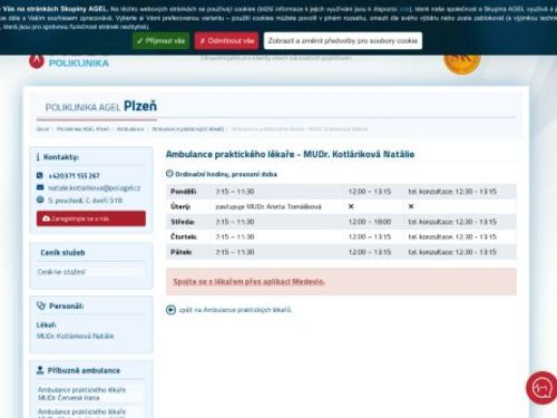 Praktický lékař pro dospělé - MUDr. Natálie Kotláriková