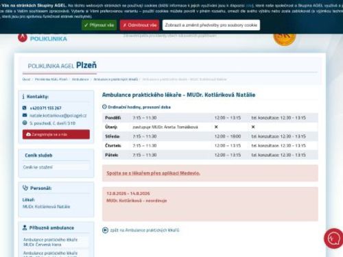 Praktický lékař pro dospělé - MUDr. Natálie Kotláriková