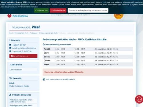 Praktický lékař pro dospělé - MUDr. Natálie Kotláriková