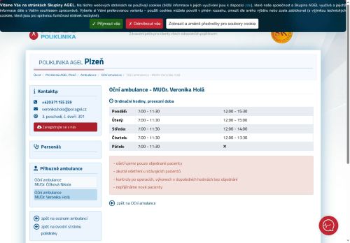 Zobrazit webové stránky Oční ambulance - MUDr. Veronika Holá