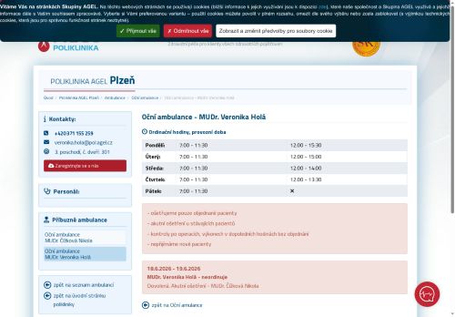 Zobrazit webové stránky Oční ambulance - MUDr. Veronika Holá