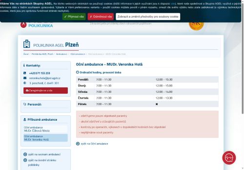 Zobrazit webové stránky Oční ambulance - MUDr. Veronika Holá