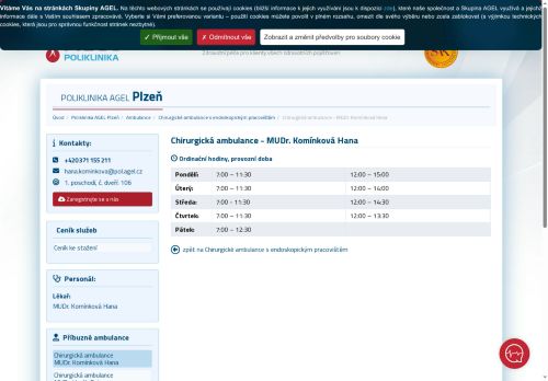 Zobrazit webové stránky Chirurgická ambulance - MUDr. Hana Komínková