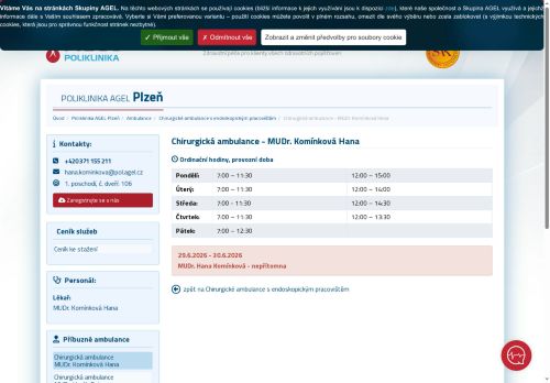 Zobrazit webové stránky Chirurgická ambulance - MUDr. Hana Komínková
