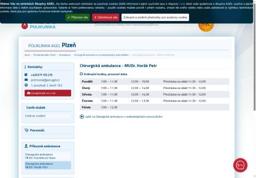 Zobrazit webové stránky Chirurgická ambulance - MUDr. Petr Horák