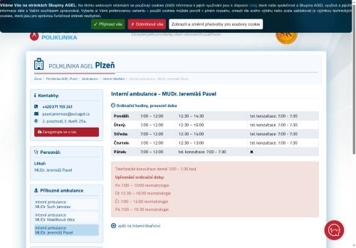 Zobrazit webové stránky Interní a revmatologická ambulance - MUDr. Pavel Jeremiáš