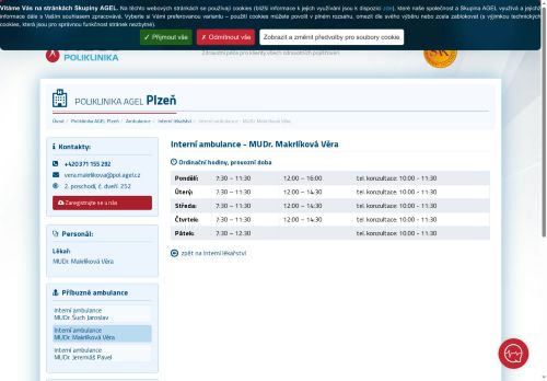 Zobrazit webové stránky Interní ambulance - MUDr. Věra Makrlíková