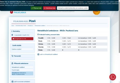 Zobrazit webové stránky Rehabilitační ambulance - MUDr. Jana Psutková