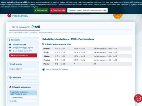 Rehabilitační ambulance - MUDr. Jana Psutková