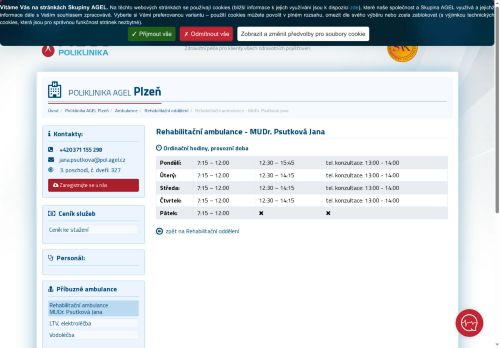 Zobrazit webové stránky Rehabilitační ambulance - MUDr. Jana Psutková