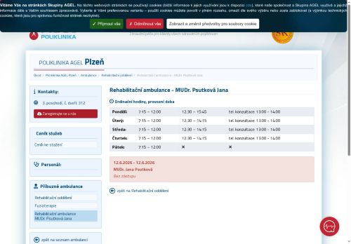 Zobrazit webové stránky Rehabilitační ambulance - MUDr. Jana Psutková