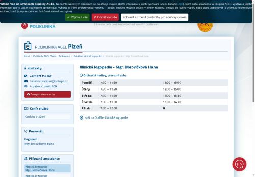 Zobrazit webové stránky Klinická logopedie - Mgr. Hana Borovičková