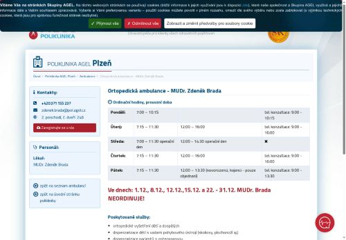 Zobrazit webové stránky Ortopedická ambulance - MUDr. Zdeněk Brada