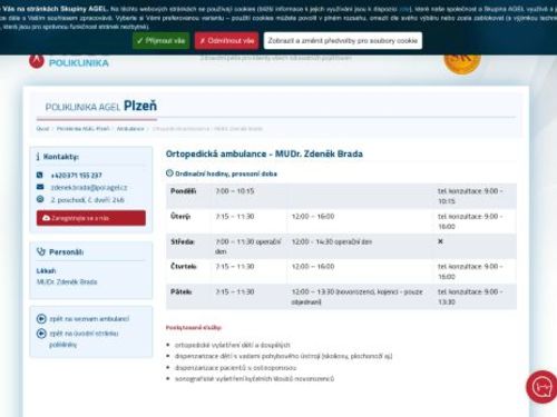 Ortopedická ambulance - MUDr. Zdeněk Brada