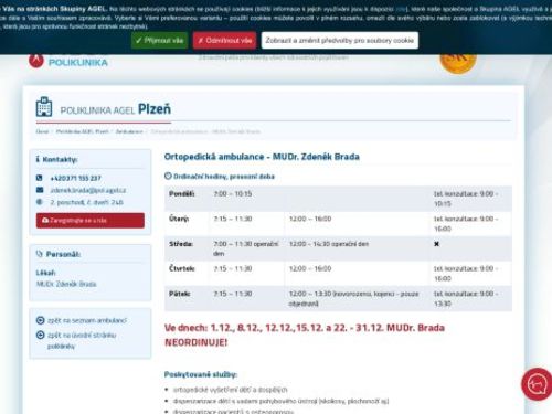 Ortopedická ambulance - MUDr. Zdeněk Brada