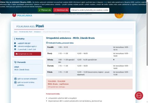 Zobrazit webové stránky Ortopedická ambulance - MUDr. Zdeněk Brada