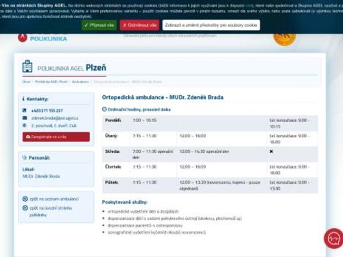 Ortopedická ambulance - MUDr. Zdeněk Brada