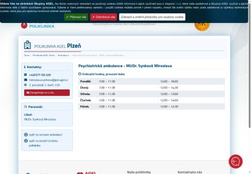 Zobrazit webové stránky Psychiatrická ambulance - MUDr. Miroslava Synková