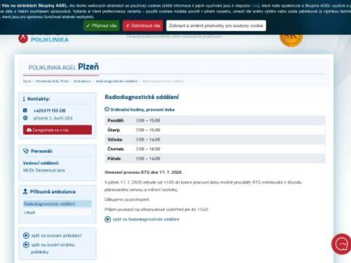 Radiodiagnostické oddělení - Poliklinika AGEL