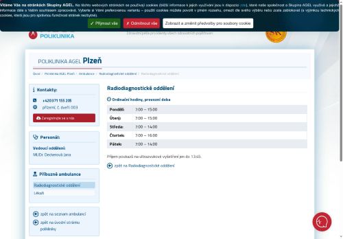 Zobrazit webové stránky Radiodiagnostické oddělení - Poliklinika AGEL