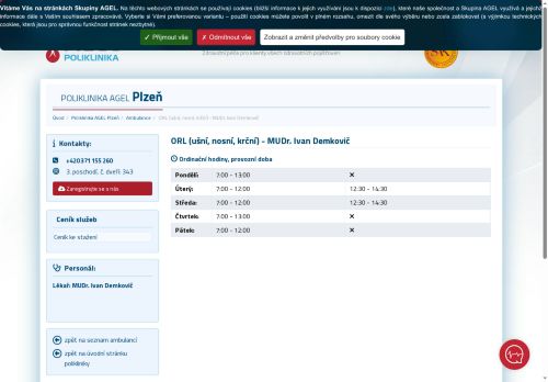 Zobrazit webové stránky ORL - MUDr. Ivan Demkovič