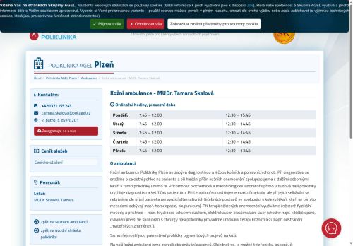 Zobrazit webové stránky Kožní ambulance - MUDr. Tamara Skalová