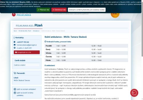 Zobrazit webové stránky Kožní ambulance - MUDr. Tamara Skalová