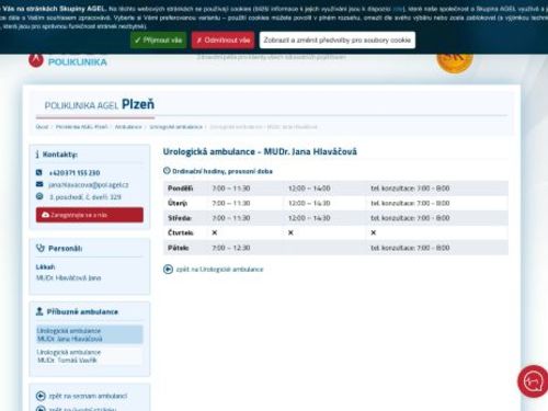 Urologická ambulance - MUDr. Jana Hlaváčová